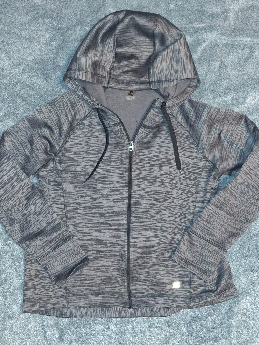 Energy Zone Heather Gray Zip-Up Hooded Jacket